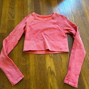 Aerie offline coral cropped long sleeve